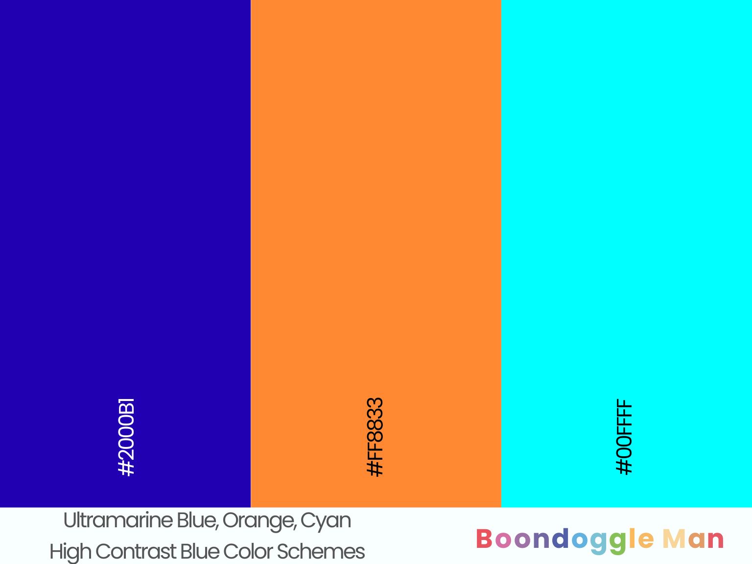 Ultramarine Blue, Orange, Cyan