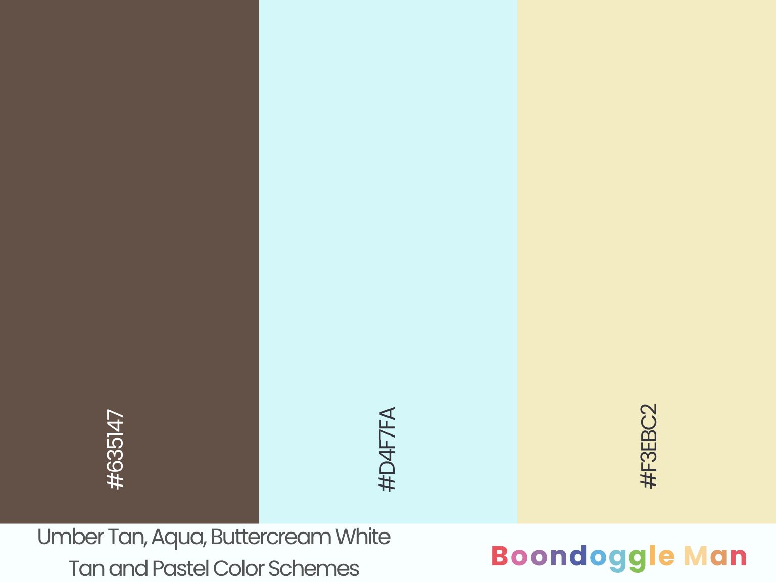 Umber Tan, Aqua, Buttercream White