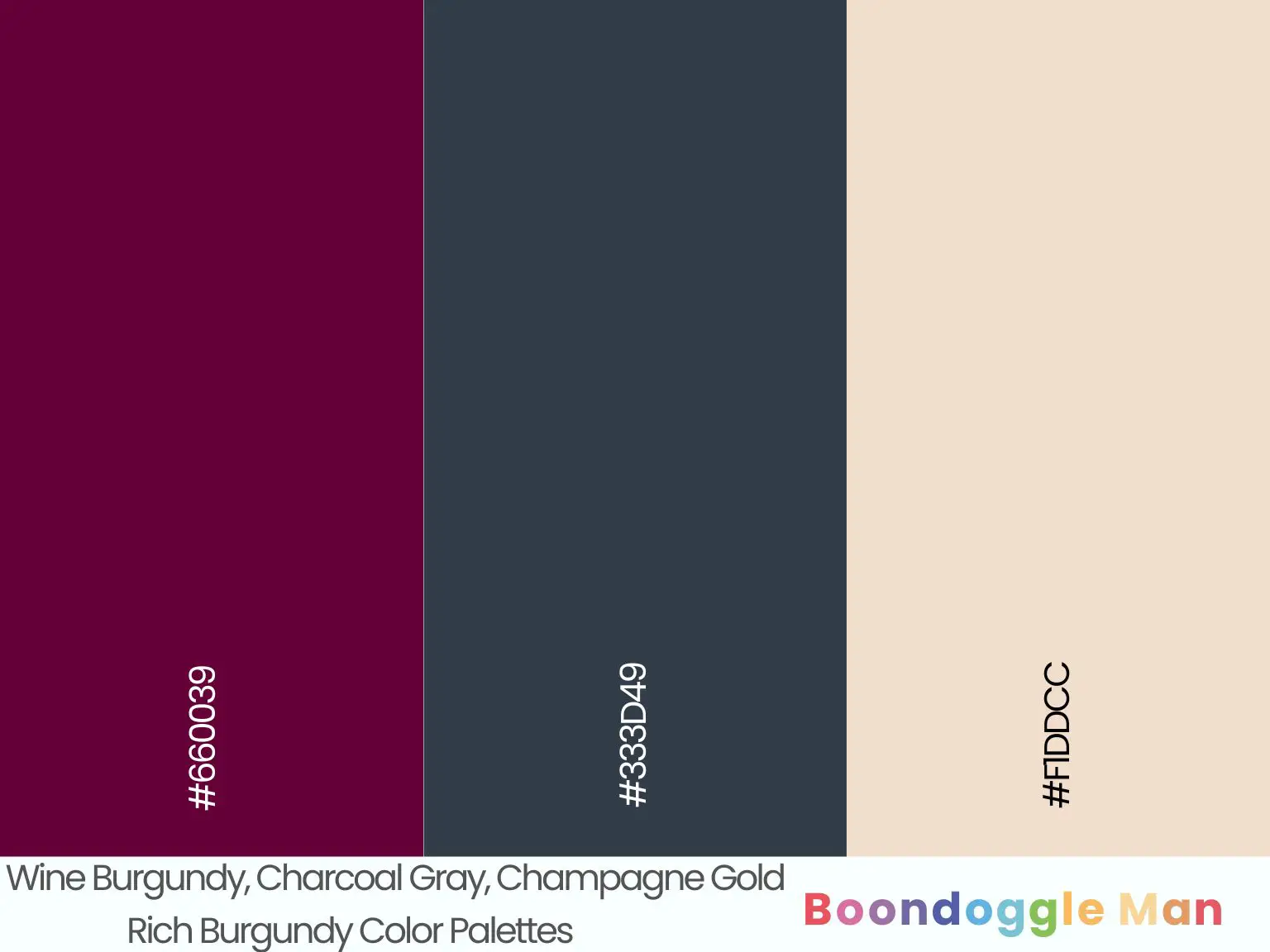 Wine Burgundy, Charcoal Gray, Champagne Gold